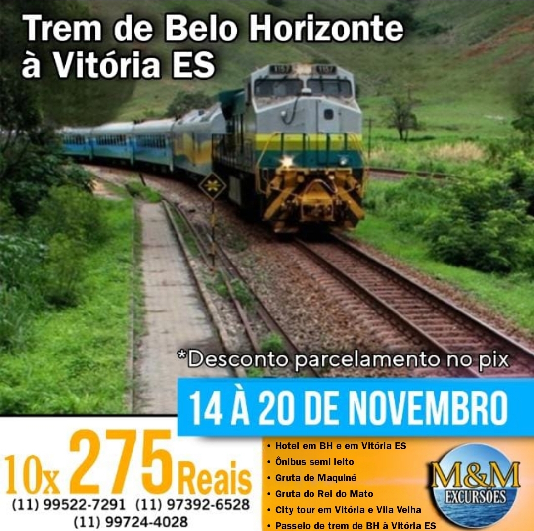 TREM BELO HORIZONTE MG À VITÓRIA ES